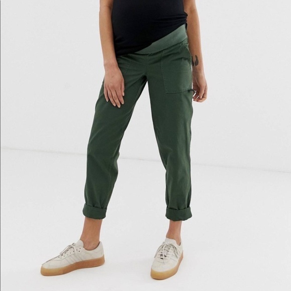 Asos Maternity Pant Dark Green Size 2 NWT
